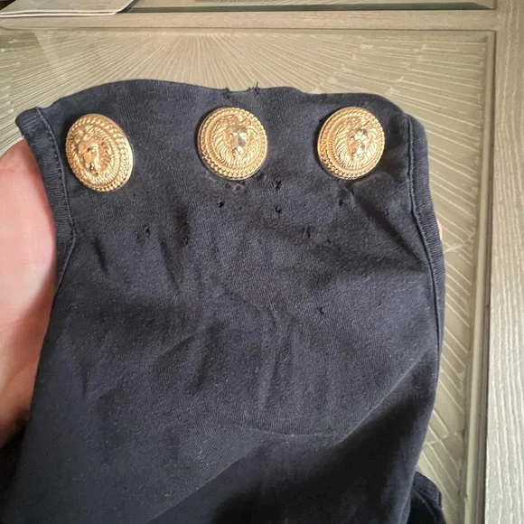 Balmain Black Tee with Gold Accents - Picture 4 of 8